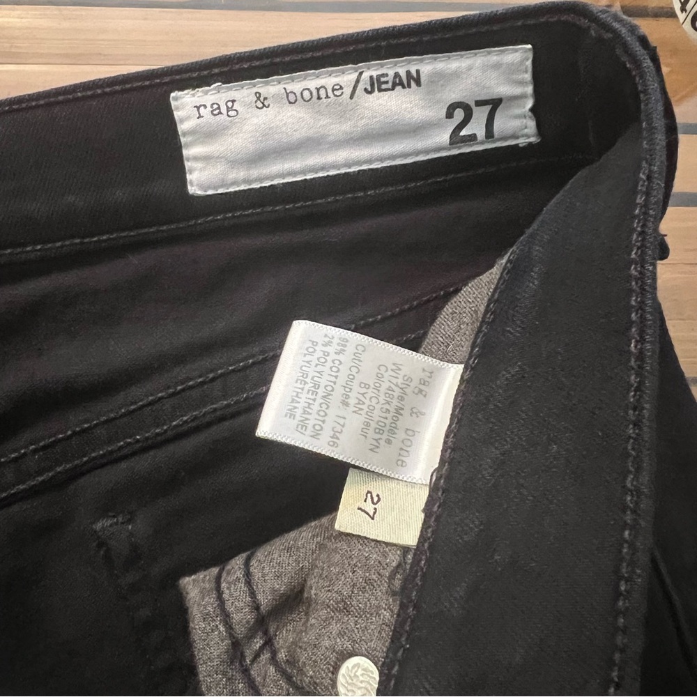 rag & bone Women's High Rise Black Jeans - Picture 7 of 8